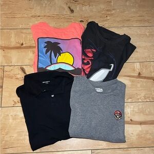 Old Navy Nintendo Marvel Lot of T-Shirts Boys size large 10/12 black gray orange